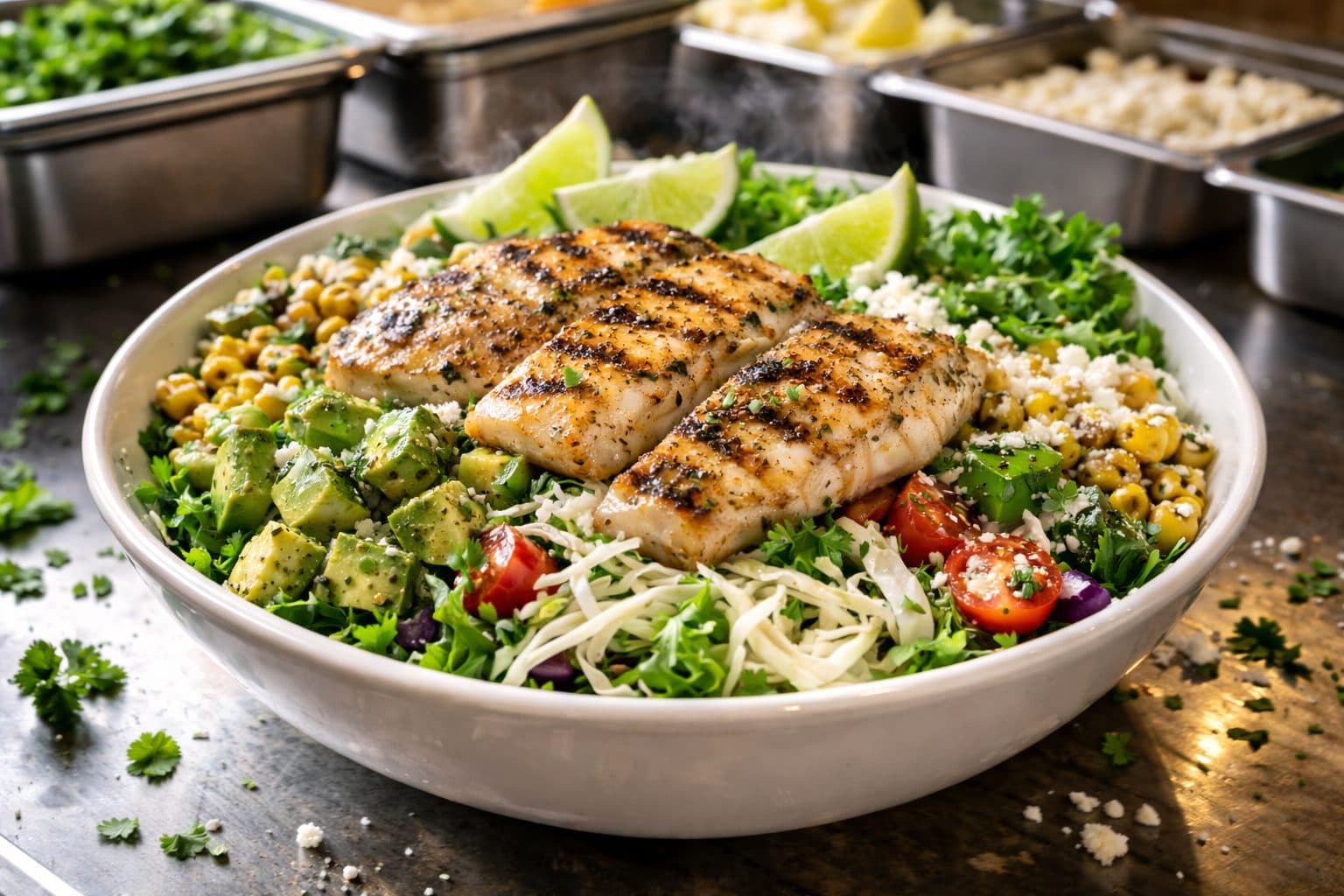 Fresh Baja salad ready for delivery